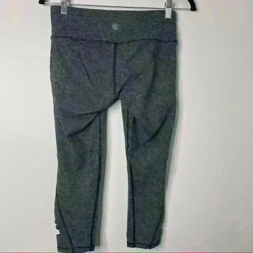 𝅺ATHLETA Grey Spacedye Criss-Cross Capri XS - Picture 4 of 5